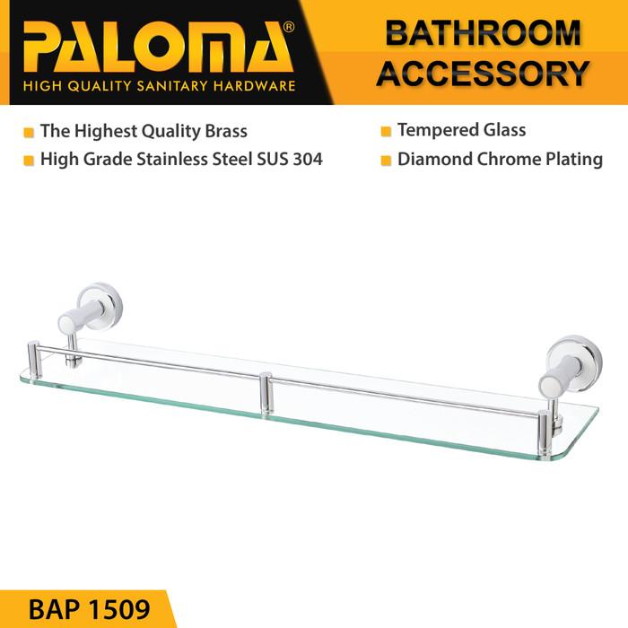 Gambar PALOMA BAP 1509 Rak Kaca Tempat Sabun Glass Shelf Dinding Kamar Mandi dari GERAI KUNCI KERAN HARDWARE Kota Administrasi Jakarta Timur Tokopedia