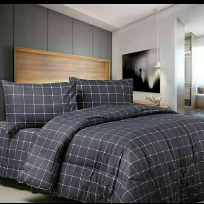 Gambar sprei set katun lokal Marco abu ukuran 180x200 160x200 120x200 dari Afiqah_Collection Kota Tangerang Selatan Tokopedia
