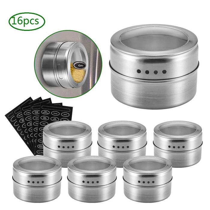 Gambar Tempat Bumbu Makanan Magnetic Spice Jar Storage Container C121 Silver dari Bosgentongs Kota Administrasi Jakarta Barat Tokopedia