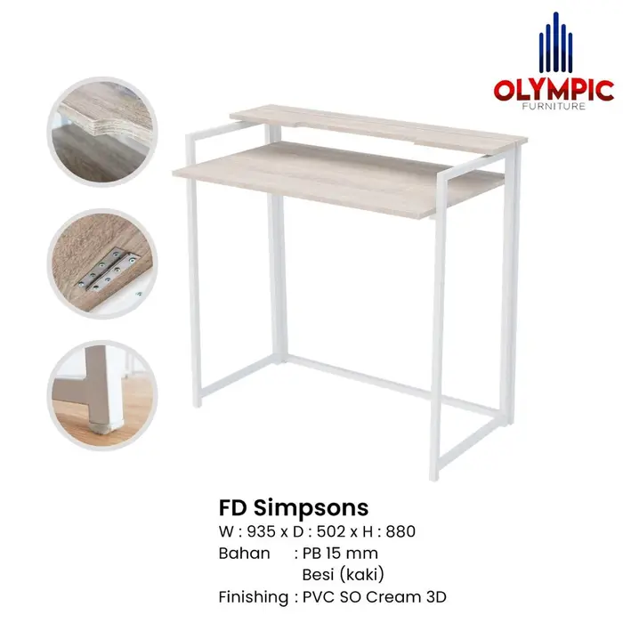 Gambar Meja Belajar Lipat Minimalis Folding Table FT Simpson Olympic dari Cipta Perabot Kota Medan 5 Tokopedia