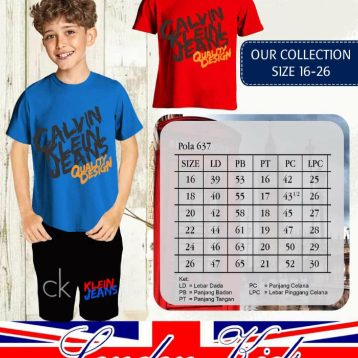 Gambar Setelan London Kids Calvin Klein jeans untuk anak laki laki setara8-13 dari malaukidsstore Kota Bekasi Tokopedia