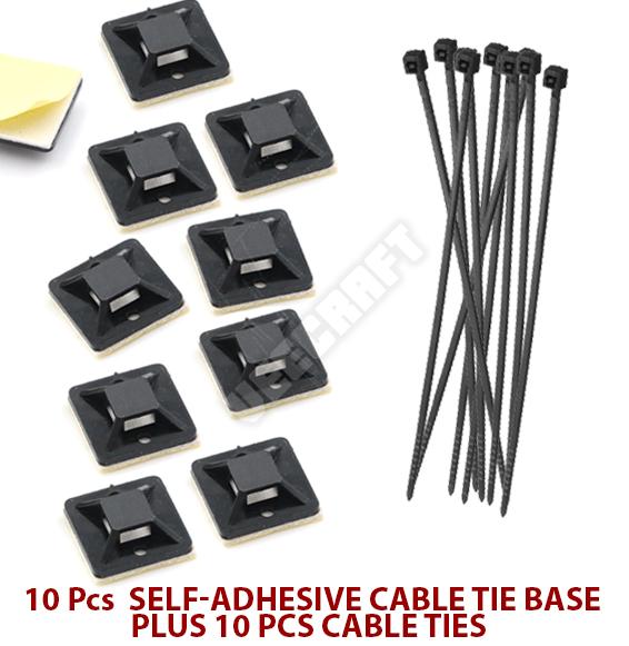 Gambar Paket 10 Pcs Cantelan Kabel 20x20mm Plus 10 Pcs Cable Ties Black 10mm dari veecraft media Kota Depok Tokopedia