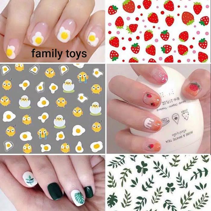 Gambar stiker kuku 3d anak dewasa nail art sticker hiasan cat kuku family toy dari Familytoys2020 Kota Administrasi Jakarta Utara Tokopedia