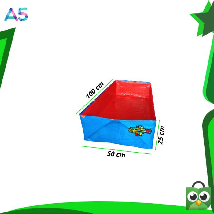 Gambar terpal kolam ikan mini ukuran 50x100x25cm tipe a5 Korea original - OREN BIRU dari pondok_terpal_Archived Jakarta Timur Tokopedia