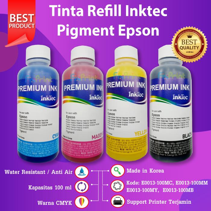 Gambar SET CMYK Tinta InkTec E0013-100 100ml Pigment Ink Refill Printer Epson dari FixPrint Indonesia Kota Administrasi Jakarta Pusat Tokopedia
