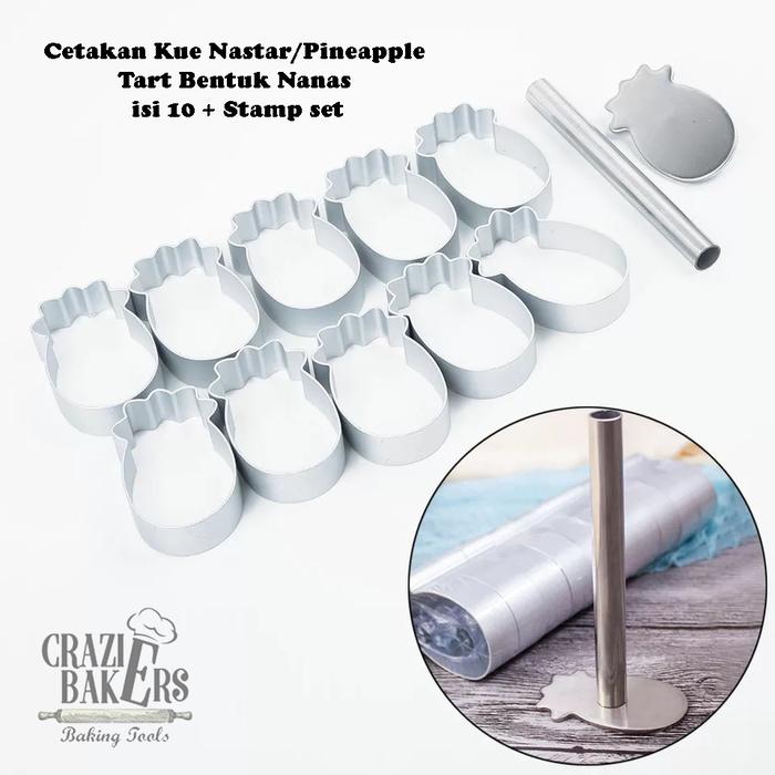 Gambar Cetakan Kue Nastar/Pineapple Tart Bentuk Nanas isi 10 + Stamp set dari Crazie Bakers Baking Tools Kota Administrasi Jakarta Utara Tokopedia