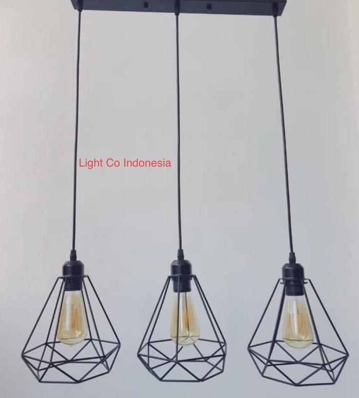 Gambar Lampu gantung 3in1 diamond / lampu gantung diamond minimalis dari Light Co Indonesia Kota Denpasar Tokopedia