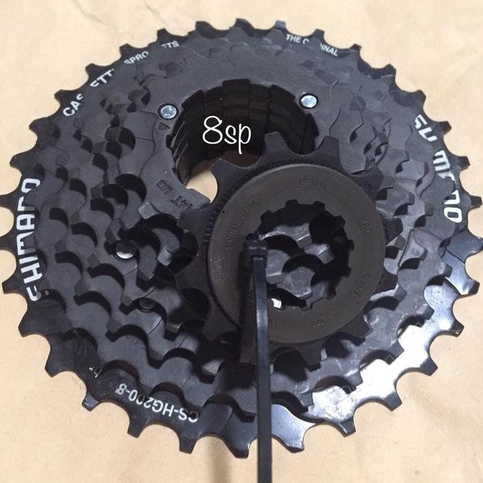 Gambar sproket cassette gear gir ger Shimano HG50 12 32 T Hitam 8 speed dari rejekisubur_NEW Kab. Sukoharjo Tokopedia