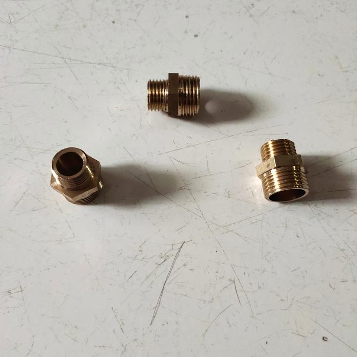 Gambar double nepel Kuningan 1/4" x 3/8" dari JOSSATEK Kota Administrasi Jakarta Utara Tokopedia