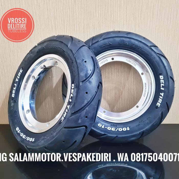 Gambar Velg Vrossi chrome/polist + delitire S224 set depan blkg dari Salam Motor Vespa Kediri Kota Kediri Tokopedia