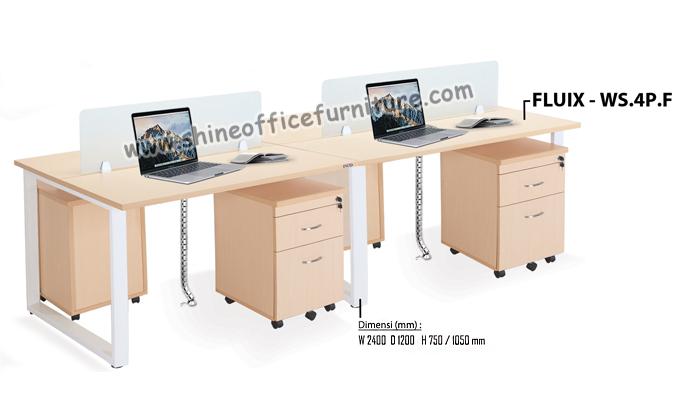 Gambar Meja Kerja Meja Kantor Sekat Kaca 4 Staff Meja Partisi Indachi Inco dari Shine Furniture Kota Administrasi Jakarta Barat Tokopedia