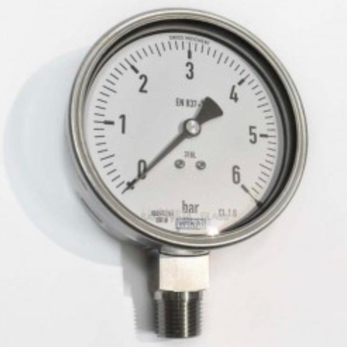 Gambar WIKA pressure D4" 0-6 bar drat 1/2"npt full ss Raket + adapter 3/4 Bsp dari MTM Maju Teknik Kota Administrasi Jakarta Utara Tokopedia