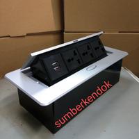 Gambar STOP KONTAK MEJA TANAM TRIPLE MULTIGUNA + USB CHARGER LANTAI OUTLET dari sumberkendok Kota Administrasi Jakarta Pusat 3 Tokopedia