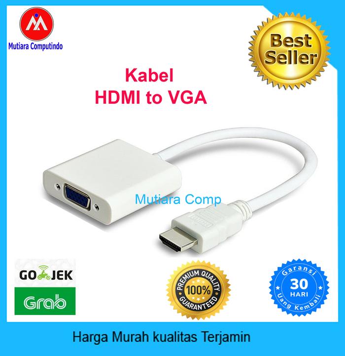 Gambar KABEL HDMI HDMI TO VGA CONVERTER CABLE ADAPTER dari Mutiara Computindo Kab. Bekasi Tokopedia
