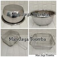 Gambar Saringan Kotak 24 x 24cm dan Baskom 30cm Stainles steel dari Man Jaya Toserba Kota Tangerang 2 Tokopedia