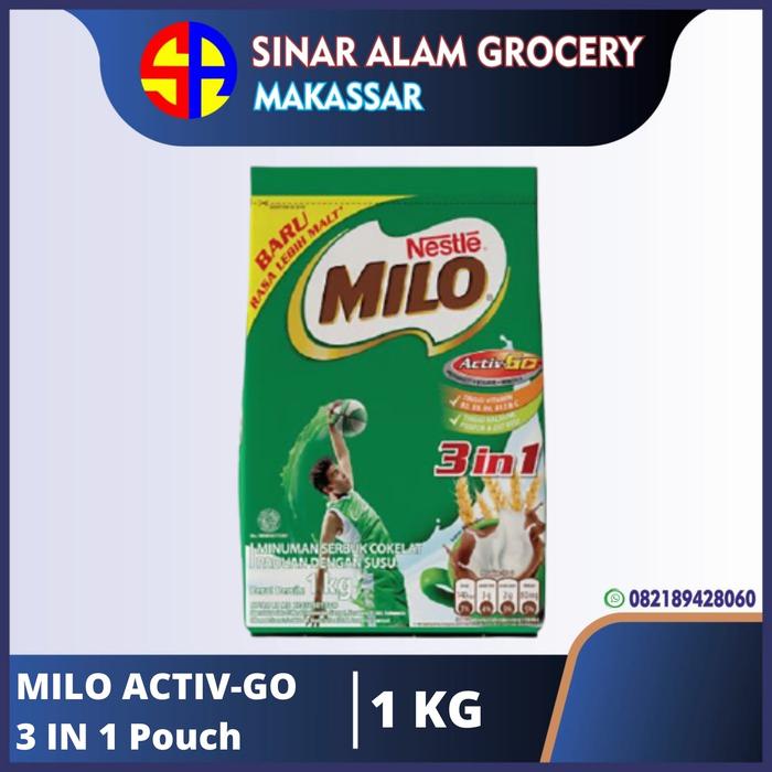 Gambar MILO ACTIV-GO 3 IN 1 Pouch 1 Kg dari Sinar Alam Grocery Kota Makassar Tokopedia