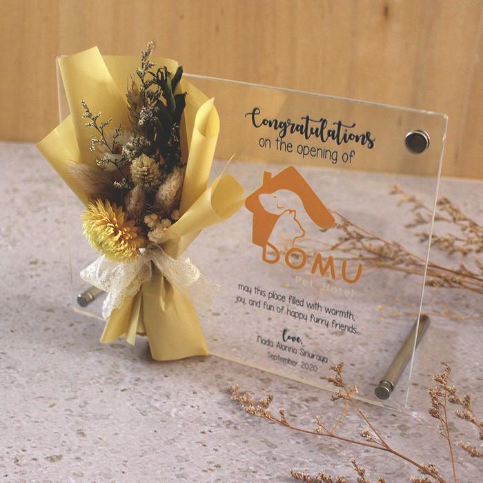 Gambar Custom Acrylic Gift plus Photo / Opening Shop Gift / Kartu Acrylic dari Hello.Topper Kota Administrasi Jakarta Timur Tokopedia
