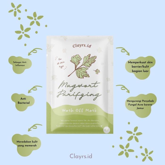Gambar Masker Wajah clayrs.id Mugwort ORIGINAL 1000% dari Deunic Muslimah Jakarta Barat Tokopedia