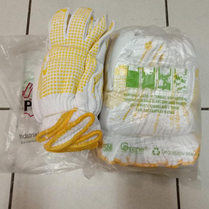 Gambar Sarung tangan dotting polkadot bintik kuning premium dari Cakra Safety Kota Administrasi Jakarta Barat Tokopedia