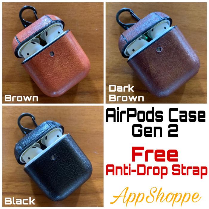 Gambar Airpods 2 GEN 2 Leather Case PU Protective Shell Holder HARDCASE Hook dari DKD Shop78 Kota Administrasi Jakarta Selatan Tokopedia