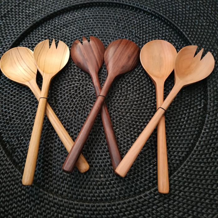 Gambar Set Spatula Salad / Kayu / Premium /Spatula Sup / Sendok Spatula Sayur dari Mentari Bali Craft Kota Denpasar Tokopedia
