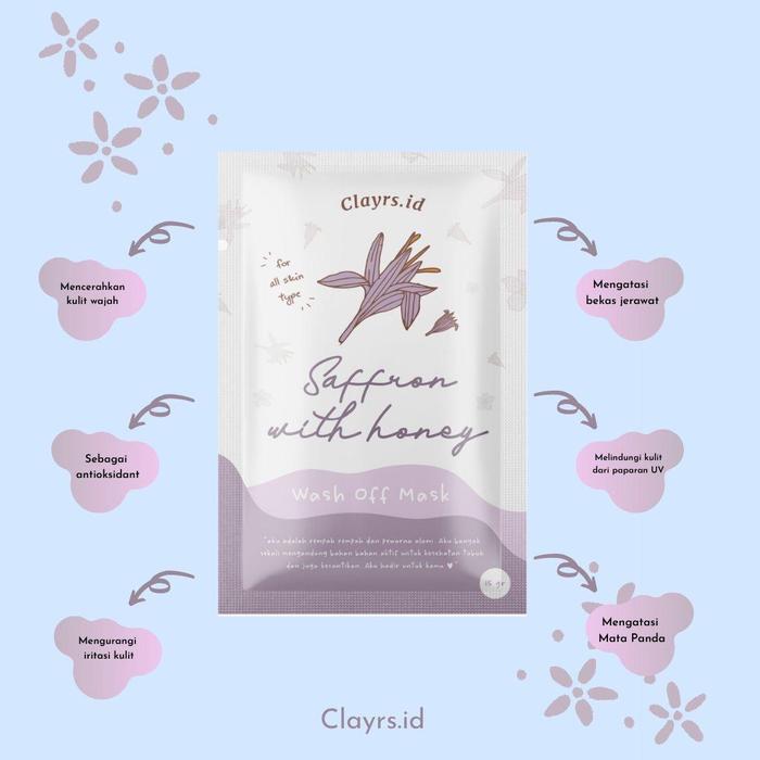 Gambar Masker wajah Clayrs.id Safron ORIGINAL 1000% dari Deunic Muslimah Jakarta Barat Tokopedia