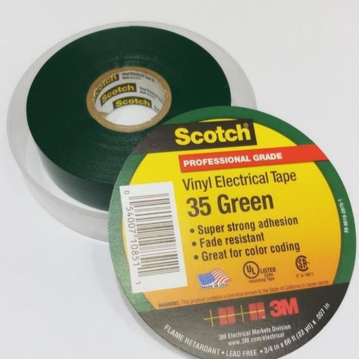 Gambar isolasi scotch 35 green 19mm x 20,1m x 0,177m dari diva electrical isolasi Kota Administrasi Jakarta Barat Tokopedia