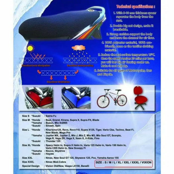 Gambar Jaring Jok Pcx / Sarung Jok Pcx / Anti Panas Jok Size Pcx New / Pcx dari Piston Cup Kota Administrasi Jakarta Barat Tokopedia
