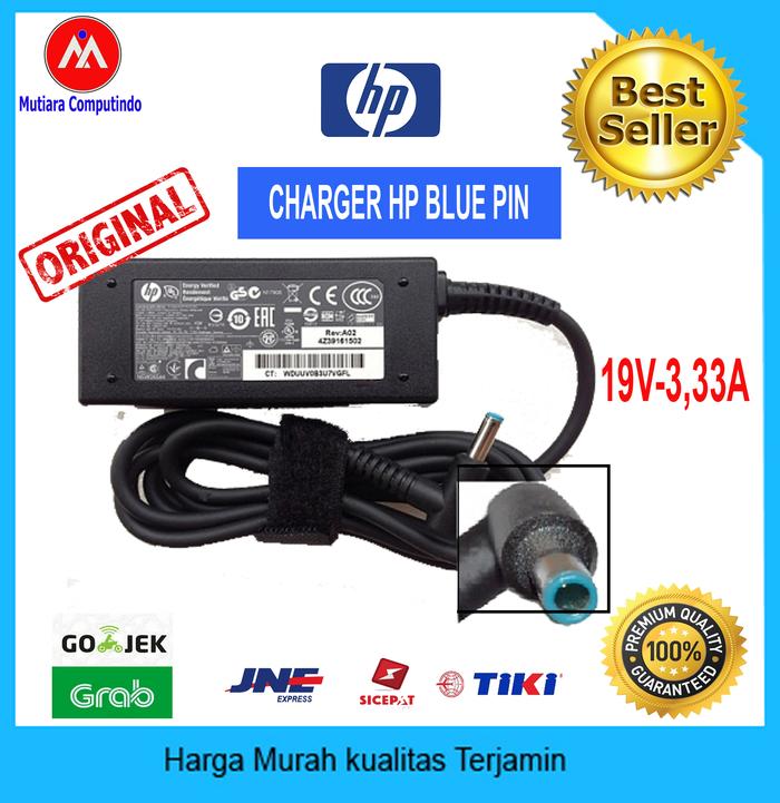 Gambar CHARGER LAPTOP HP 14-G102AU 14-N010X 14-V043TX 14-AM505TU BLUE PIN ORI dari Mutiara Computindo Kab. Bekasi Tokopedia