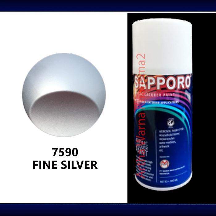 Gambar Cat Semprot Sapporo Metallic Spray Pylox 7590 Fine Silver 300 ml dari Sapporo Official Jakarta Barat - artha warna kharisma2 Jakarta Barat Tokopedia