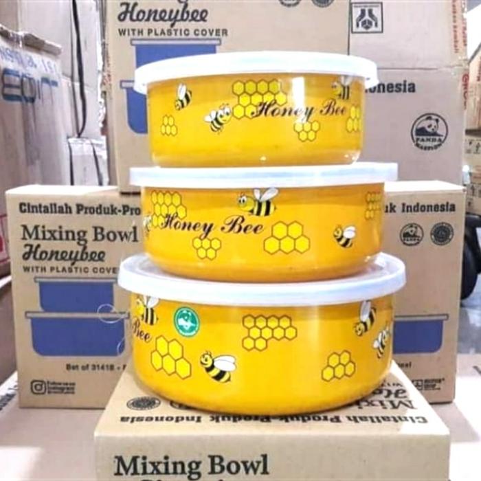 Gambar maspion mixing bowl enamel/rantang susun 3+3 tutup honey be dari Yeosi shop82 Kota Depok Tokopedia