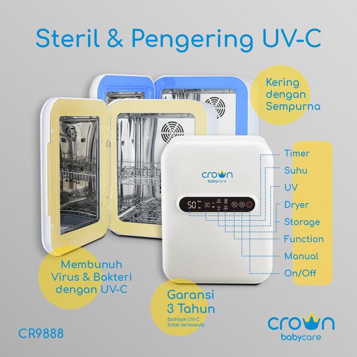 Gambar Crown UV-C Steril Box With Dryer CR9888 / Sterilizer dari StarLine Collection Kota Tangerang Tokopedia