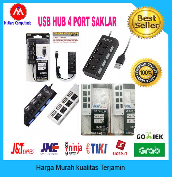 Gambar USB HUB 4 PORT ON OFF HIGH SPEED TERLARIS dari Mutiara Computindo Kab. Bekasi Tokopedia