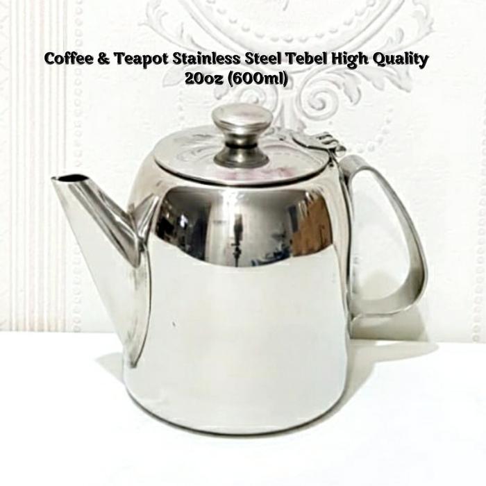 Gambar Coffee Teapot Teko Stainless steel tebel high quality 20oz 600ml dari RajaPapa Kota Administrasi Jakarta Barat Tokopedia