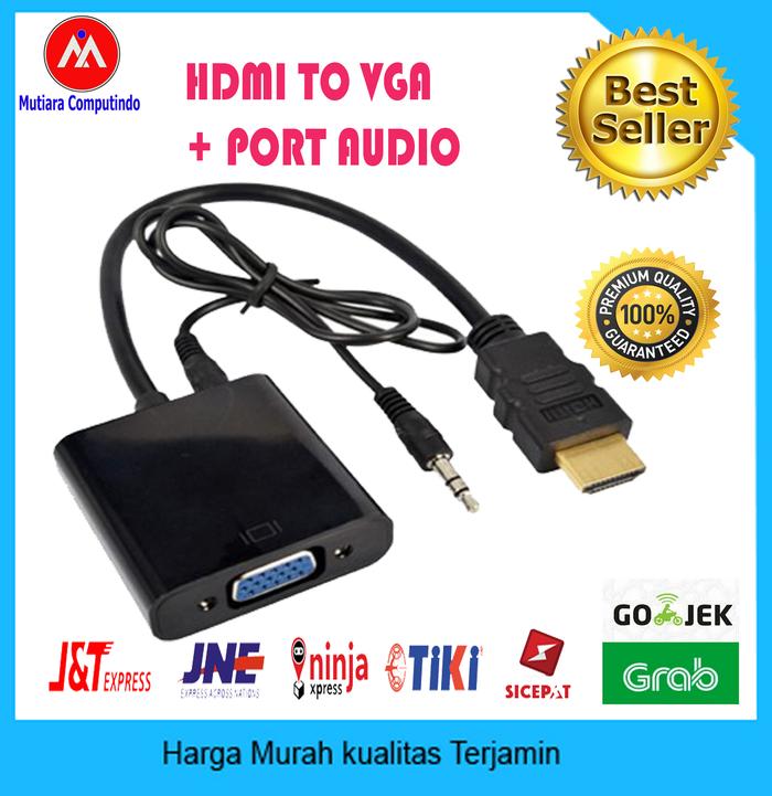 Gambar CONVERTER HDMI TO VGA DENGAN JACK AUDIO dari Mutiara Computindo Kab. Bekasi Tokopedia