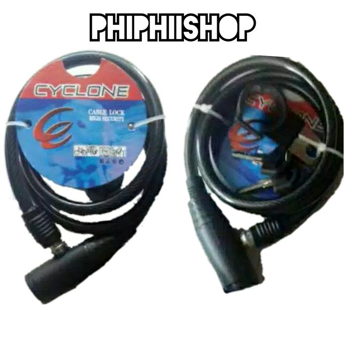 Gambar Kunci gembok sepeda spiral sepeda lock murah grosir bicycle gembok dari Phiphii Shop Kota Surabaya Tokopedia