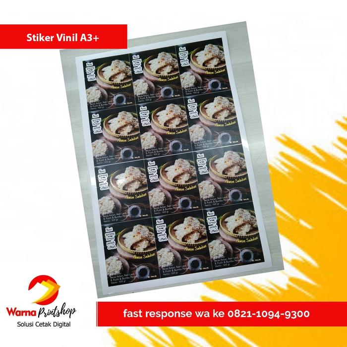Gambar Cetak Stiker Vinil A3+ Lembaran (Full Color) TANPA LAMINASI dari Warnaprintshop Kota Depok Tokopedia