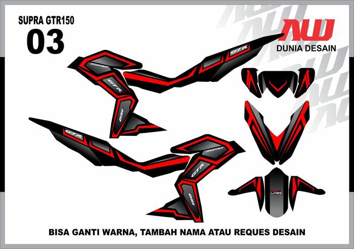 Gambar Sticker Decal Supra GTR Desain 03 Motif Merah Hitam dari INKSTICKER Kab. Kediri Tokopedia
