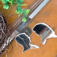 Gambar siluet wajah akrilik silver bahan mahar nikah dan craft aksesoris maha dari Mahar Nikah & Azmeela Kab. Brebes 2 Tokopedia