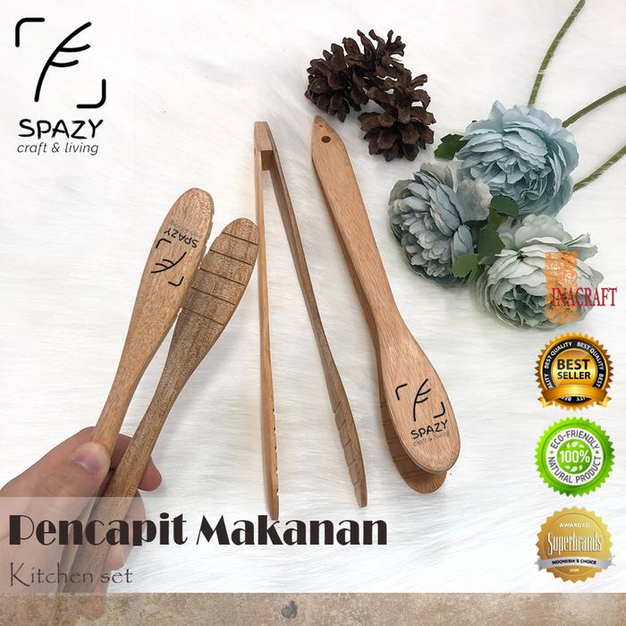 Gambar Penjepit Makanan / Capitan Makanan Kayu / Capit Makanan / Wooden Tongs dari spazyR Kota Administrasi Jakarta Barat Tokopedia
