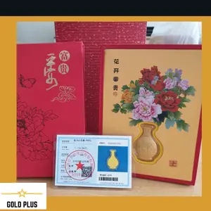 Hadiah emas vas bunga berat 0,1 gr