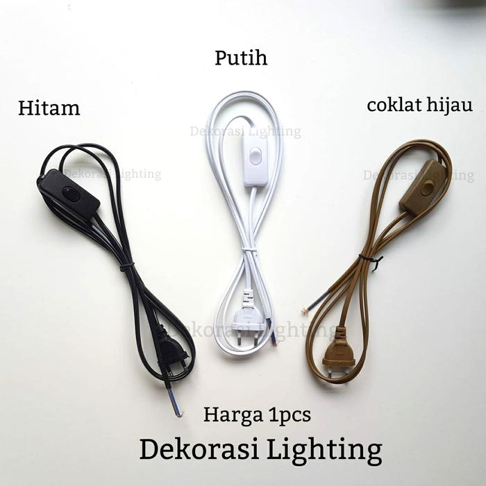 Gambar kabel hitam saklar on off + colokan + on off Lighting dari DEKORASI LIGHTING Kota Administrasi Jakarta Pusat Tokopedia