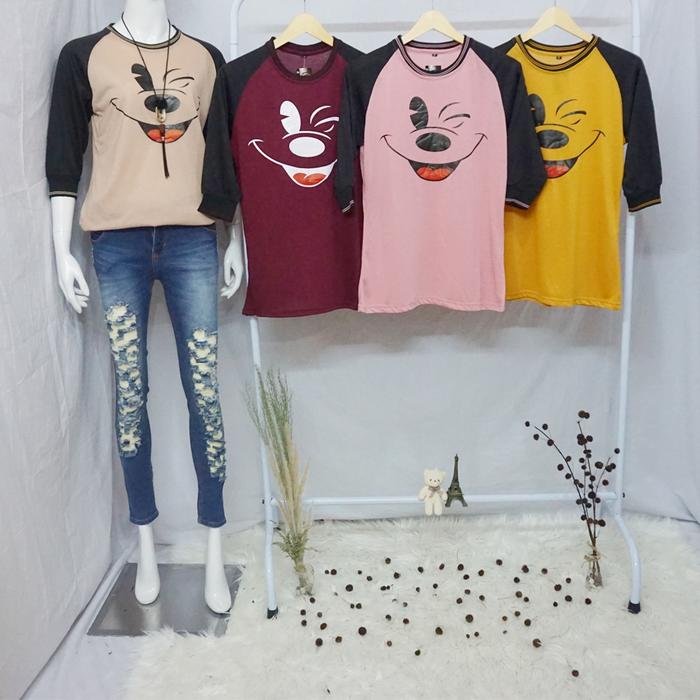 Gambar KAOS oblong wanita model KIMONO,lengan 3/4, ARZ08_C dari vellnickshop Jakarta Barat Tokopedia