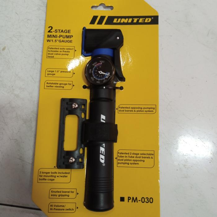 Gambar Pompa Tangan dengan meteran pressure gate Sepeda Merk United PM-030 dari Sekawan sepeda Kota Administrasi Jakarta Utara Tokopedia