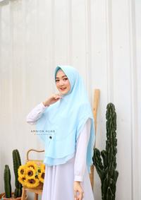 Gambar Hijab instan warna Baby Blue / Khimar agniya by amnion hijab dari amnion mart Kab. Majalengka 2 Tokopedia