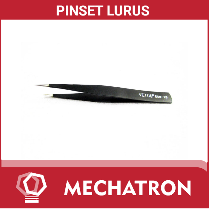 Gambar Pinset Lurus Hitam Stainless Steel Tweezers High Quality dari Mechatron Kota Depok Tokopedia