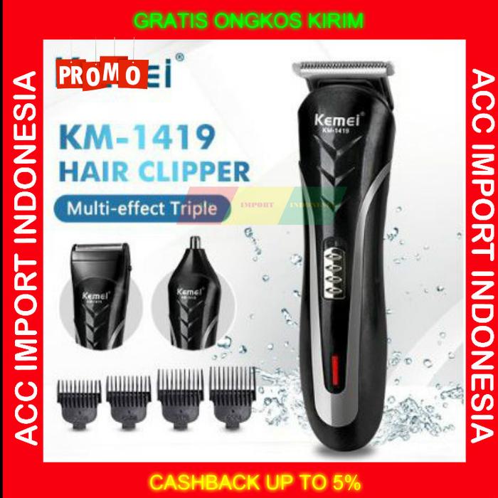 Gambar Mesin alat Cukur Rambut Kemei KM-1419 Clipper 3in1 Salon Barbershop dari ACC Import Indonesia Kota Administrasi Jakarta Pusat Tokopedia