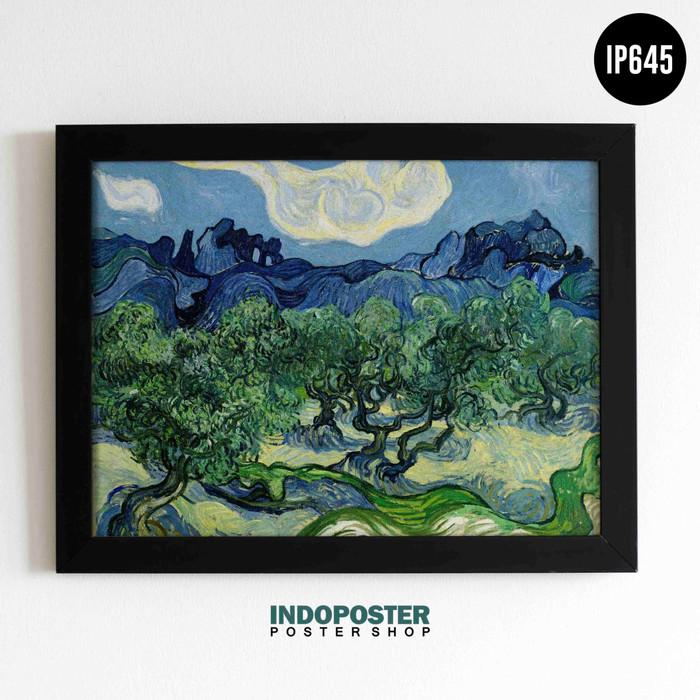 Gambar Poster Lukisan Terkenal Klasik Repro Vincent Van Gogh - The Olive Trees 50x40cm dari INDOPOSTER Kab. Bandung Tokopedia