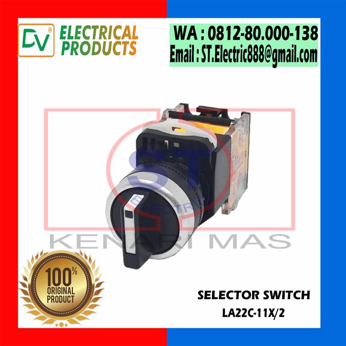 Gambar Selector switch DV / LA22C-11X/2 / 1NO+1NC 22mm / 2 pos dari ST Electric Kenari Mas Kota Administrasi Jakarta Pusat Tokopedia