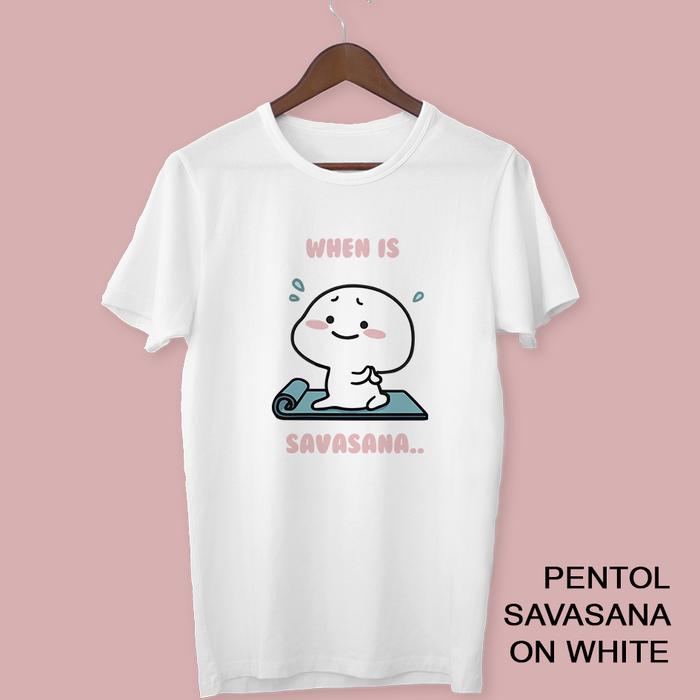 Gambar kaos pentol lucu savasana unisex cewe cowo size small - oversize jumbo dari Amigo Production Kota Semarang Tokopedia